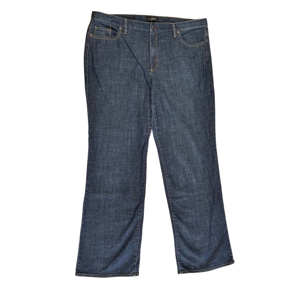 Talbots Jeans Boot Dark Wash Denim Blue Bootcut High Rise Women 18 Inseam 32